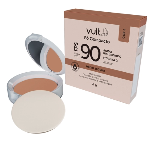 Pó Compacto Vult Fps90 6G Médio Escuro