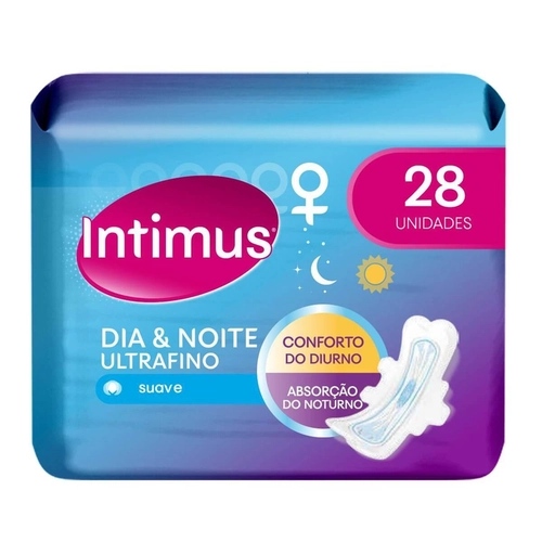 Absorvente Intimus Dia E Noite Ultrafino Extra Suave Com Abas 28 Unidades