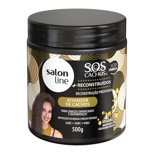 Ativador De Cachos S.O.S Cachos Arginina Reconstrução Salon Line 500G