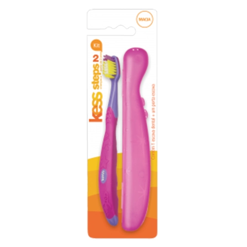 Escova Dental Infantil Kess 2041 com Porta Escova Extra Macia