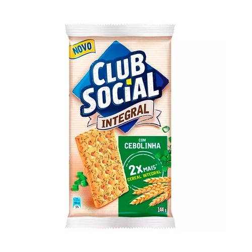 Biscoito Club Social Integral Cebolinha 24G
