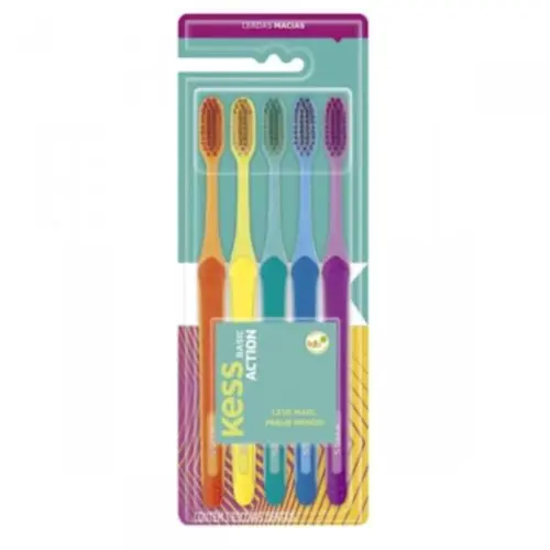 Kit Escova Dental Kess 2548 Action Basic 5 Unidades Macia