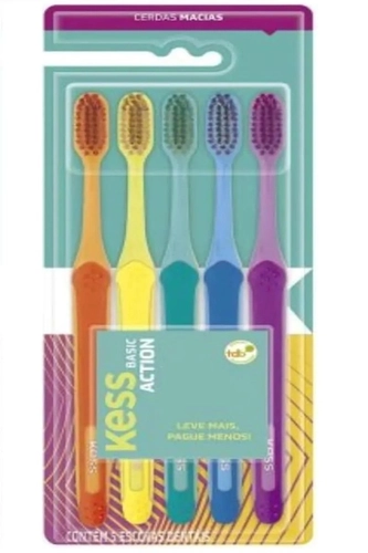 Kit Escova Dental Kess 2548 Action Basic 5 Unidades Macia