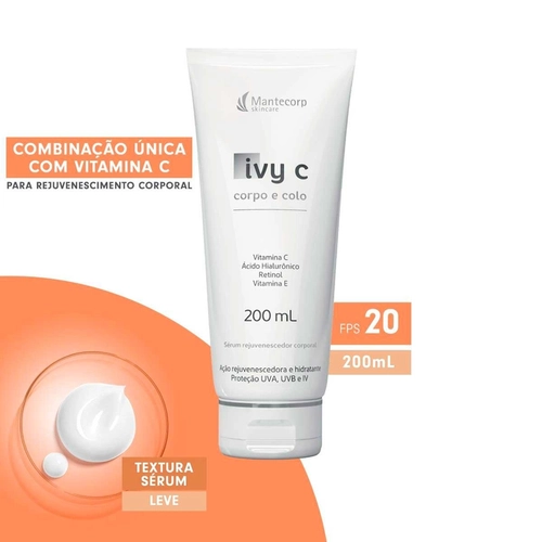 Protetor Solar Ivy C Para Corpo E Colo Fps20 200Ml