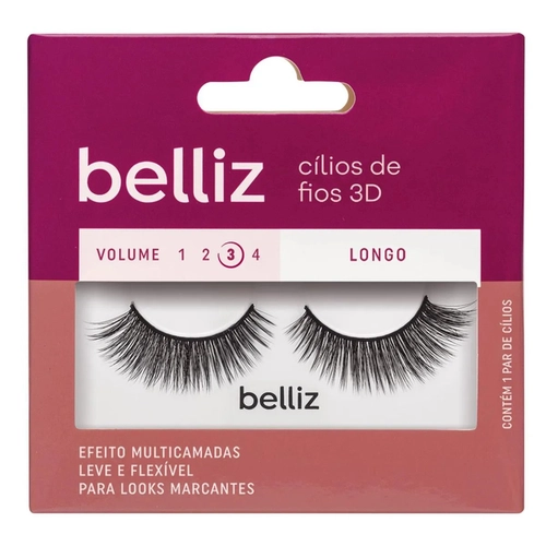 Cílios Postiços Belliz 3D Longos Ref 2648