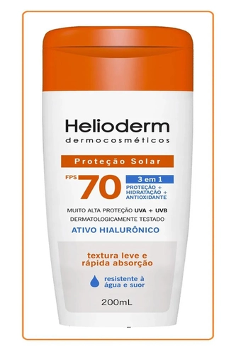 Protetor Solar Helioderm Fps70 200ml