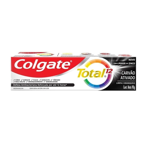 Creme Dental Colgate Total 12 Carvão Ativado 90G
