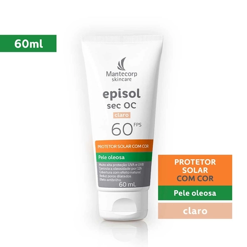 Protetor Solar Episol Sec Oc Fps60 Cor Clara 60Ml