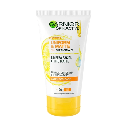 Limpeza Facial Garnier Antioleosidade Efeito Matte Uniform & Matte Vitamina C 120G