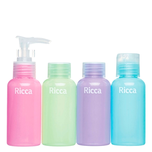 Kit de Viagem Ricca Ref 3288 4 Frascos 80ml com Necessaire