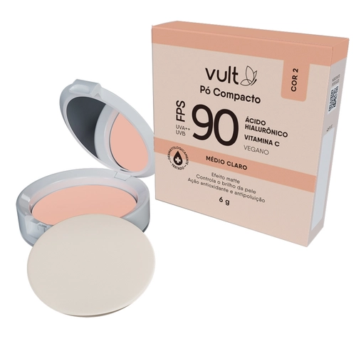 Pó Compacto Vult Fps90 6G Médio Claro