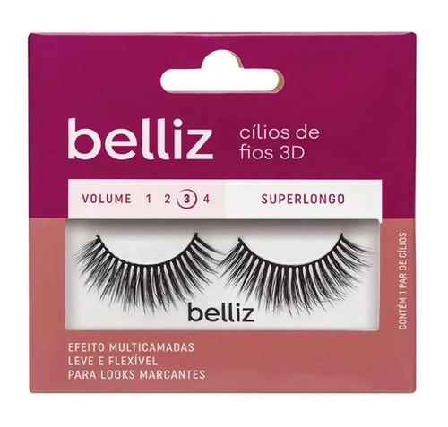 Cílios Postiços Belliz 3D Superlongo Ref 2655