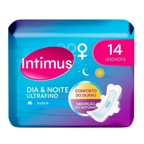 Absorvente Intimus Dia e Noite Ultrafino Extra Suave Com Abas 14 Unidades