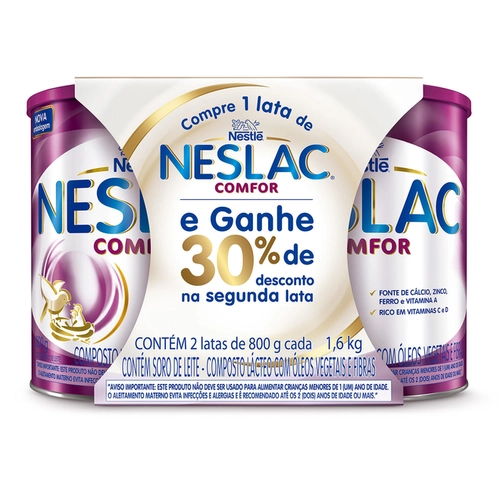 Composto Lacteo Neslac 3 A 5 Anos 800G Pack