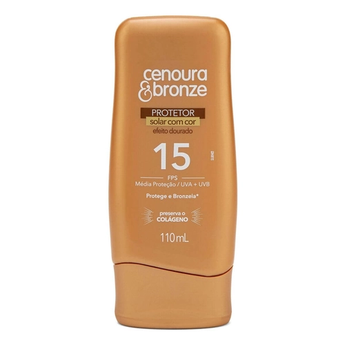 Protetor Solar Com Cor Cenoura&Bronze Fps15 Efeito Dourado 110Ml