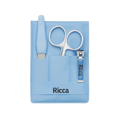 Kit Manicure Ricca 1088 Infantil Azul 3 Unidades