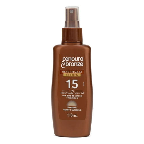 Óleo Spray Bronzeador Cenoura & Bronze Fps15 110ml