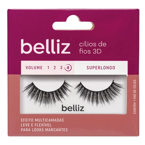 Cílios Postiços Belliz 3D Superlongo Ref 2653