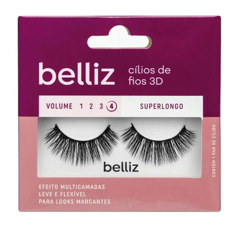 Cílios Postiços Belliz 3D Superlongo Ref 2654