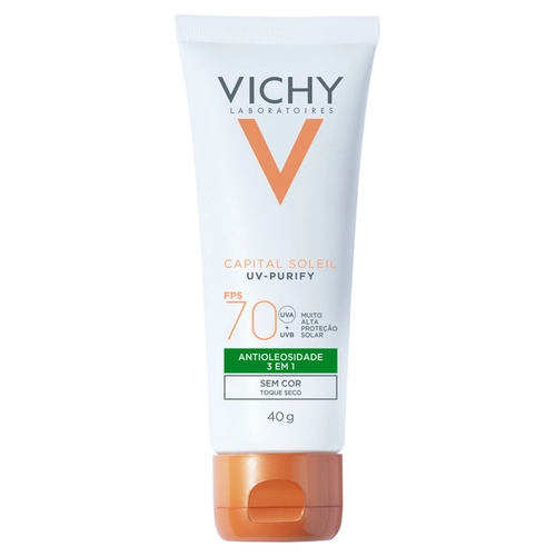 Protetor Solar Capital Soleil 3 Em 1 Purify Vichy Fps70 Sem Cor 40G