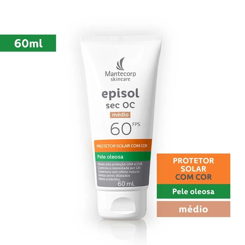 Protetor Solar Episol Sec Oc Fps60 Cor Média 60Ml