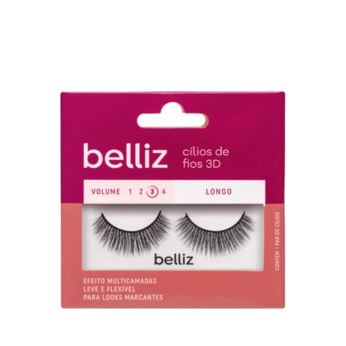 Cílios Postiços Belliz 3D Longo Ref 2656
