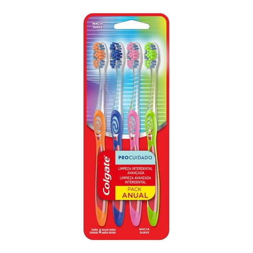 Kit Escova Dental Colgate Pro Cuidado 4 Unidades