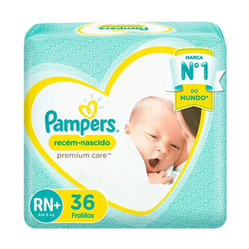 Fralda Pampers Premium Care Rn+ 36Un