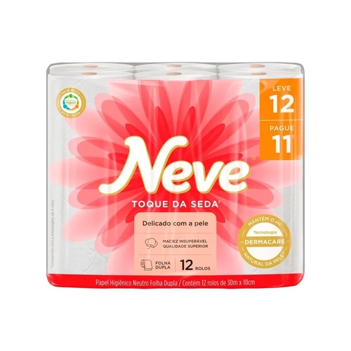 Papel Higiênico Neve Neutro 30 Metros Lv12Pg11 Unidades