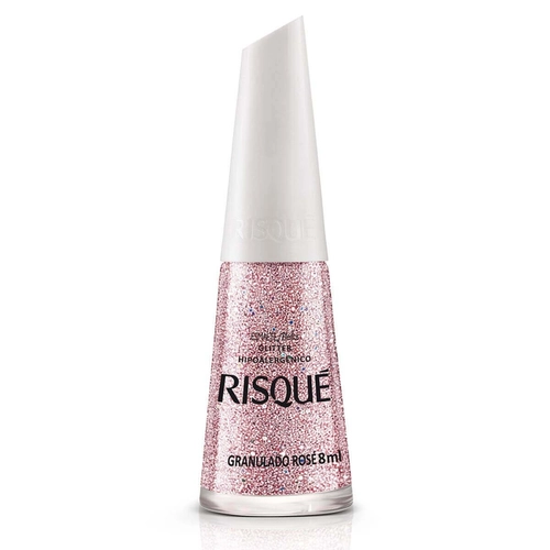 Esmalte Risqué Glitter Granulado Rosé