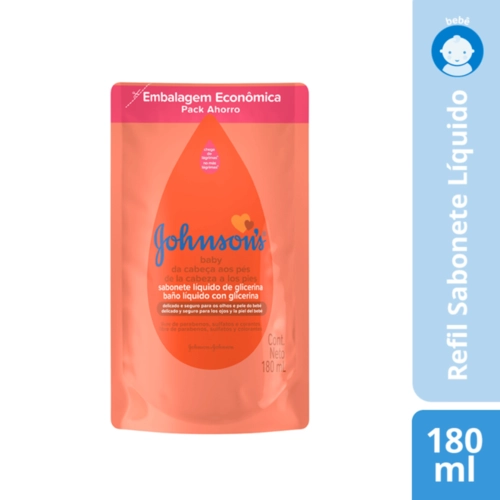Sabonete Líquido Johnson's Baby Cabeça Aos Pés Refil 180ml