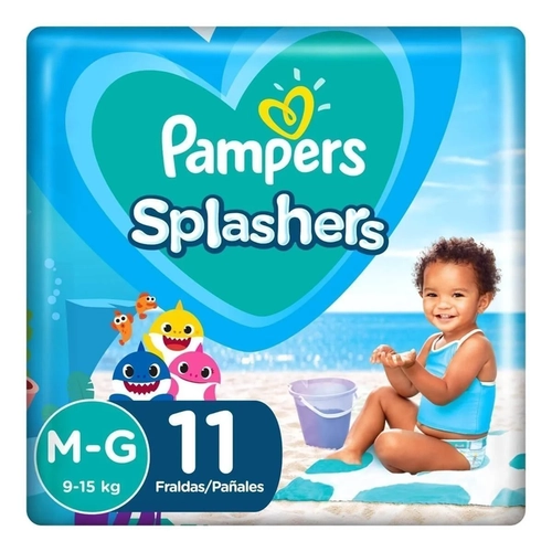 Fralda Pampers Splashers Piscina M/G 11Un