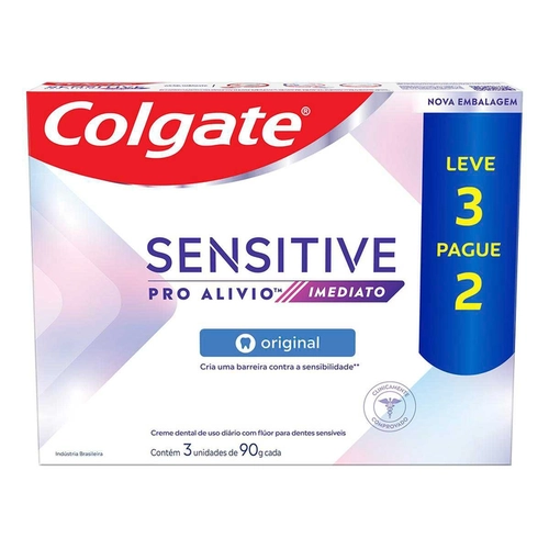 Kit Creme Dental Colgate Sensitive Pró Alívio Imediato 90G Leve3 Pague 2 Unidades