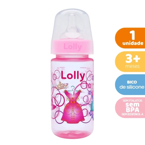 Mamadeira Lolly 330Ml Big Tip 8137 Redondo Rosa