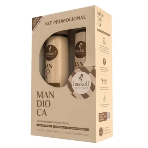 Kit Haskell Mandioca Shampoo + Condicionador 500ml