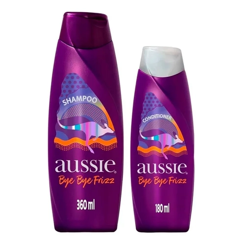 Kit Shampoo Aussie Smooth Bye Bye Frizz 360ml + Condicionador 180ml