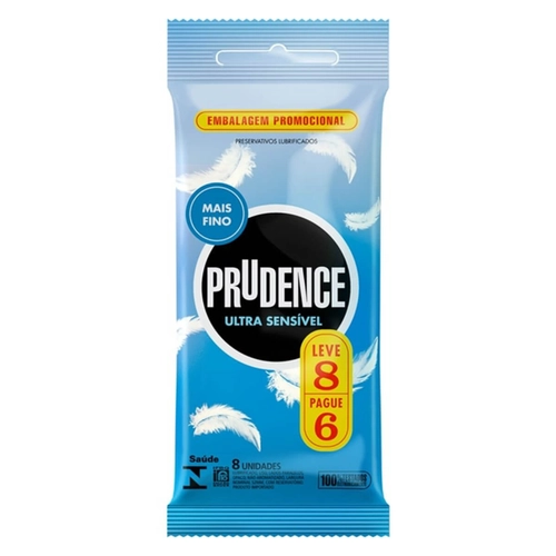 Preservativo Prudence Ultra Sensível Leve 8 Pague 6 Unidades