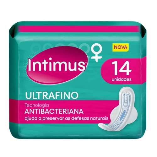 Absorvente Intimus Ultrafino Antibacteriana Com Abas 14 Unidades
