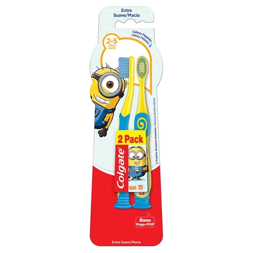 Kit Escova Dental Infantil Colgate Smiles Minions 2 A 5 Anos 2 Unidades