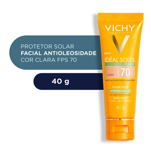 Protetor Solar Capital Soleil Purify Vichy Fps70 Cor Clara 40G