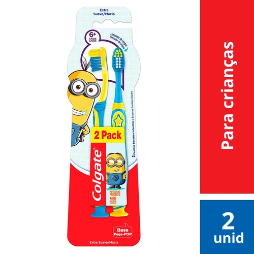Kit Escova Dental Infantil Colgate Smiles Minions 6+ Anos 2 Unidades