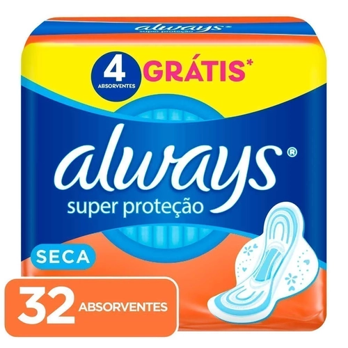 Absorvente Always Básico Seca Com Abas P 32 Unidades