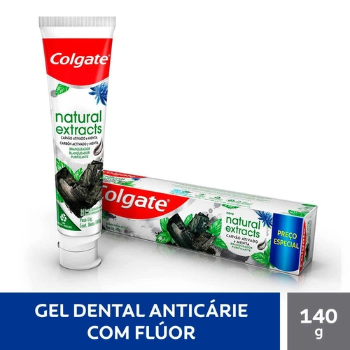 Creme Dental Colgate Natural Extracts Carvão Ativado 140G