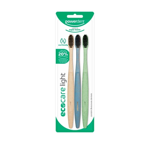 Escova Dental Powerdent Eco Care Light 3Un