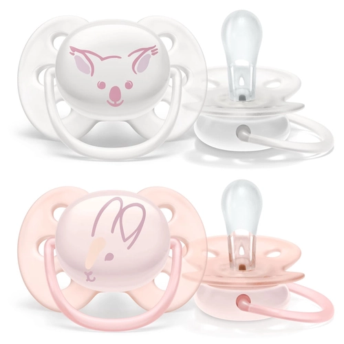 Kit Chupeta Philips Avent Ultra Soft 0 A 6 Meses Coelho/Esquilo 2 Unidades