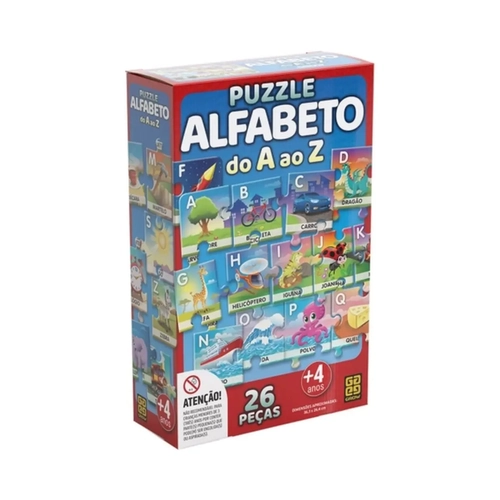 Brinquedo Quebra-Cabeca Cartonado Alfabeto 26Pcs
