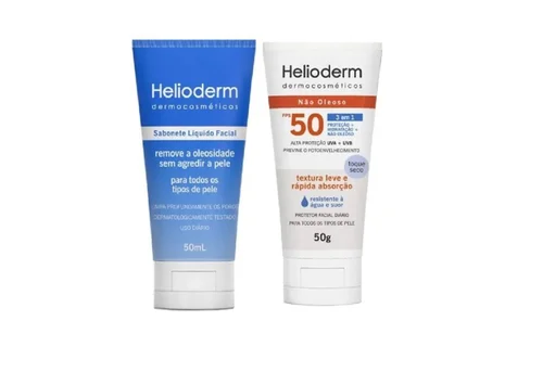 Kit Protetor Solar Helioderm Fps50 Facial + Sabonete Líquido 50ml