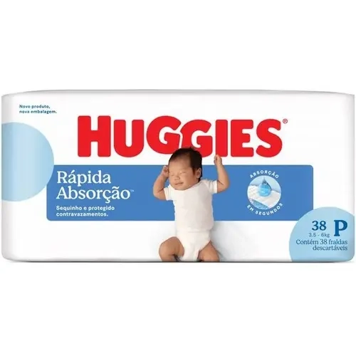 Fralda Huggies Meguinha Rápida Absorção P 38 Unidades