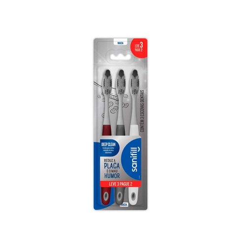 Kit Escova Dental Sanifill Deep Clean 3 Unidades