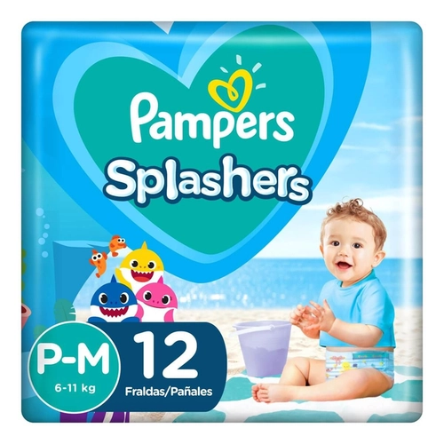 Fralda Pampers Splashers Piscina P/M 12Un